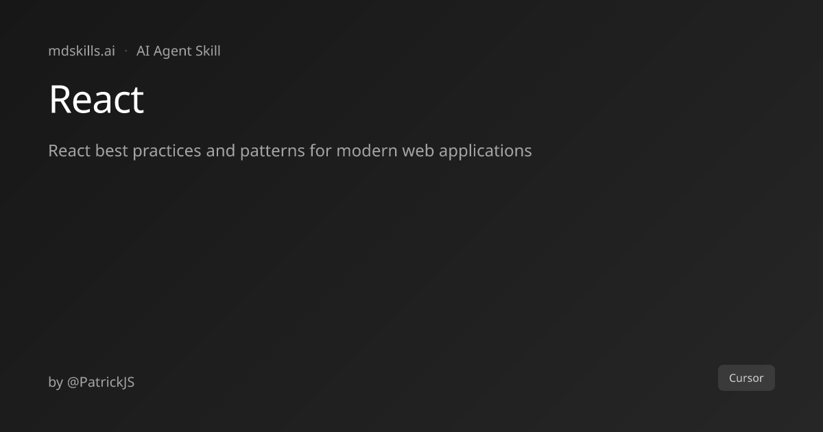 React for Cursor | mdskills.ai